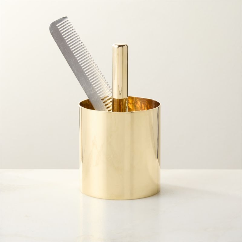 Hierarchy Unlacquered Polished Brass Pencil Cup by Bill Curry - Image 3