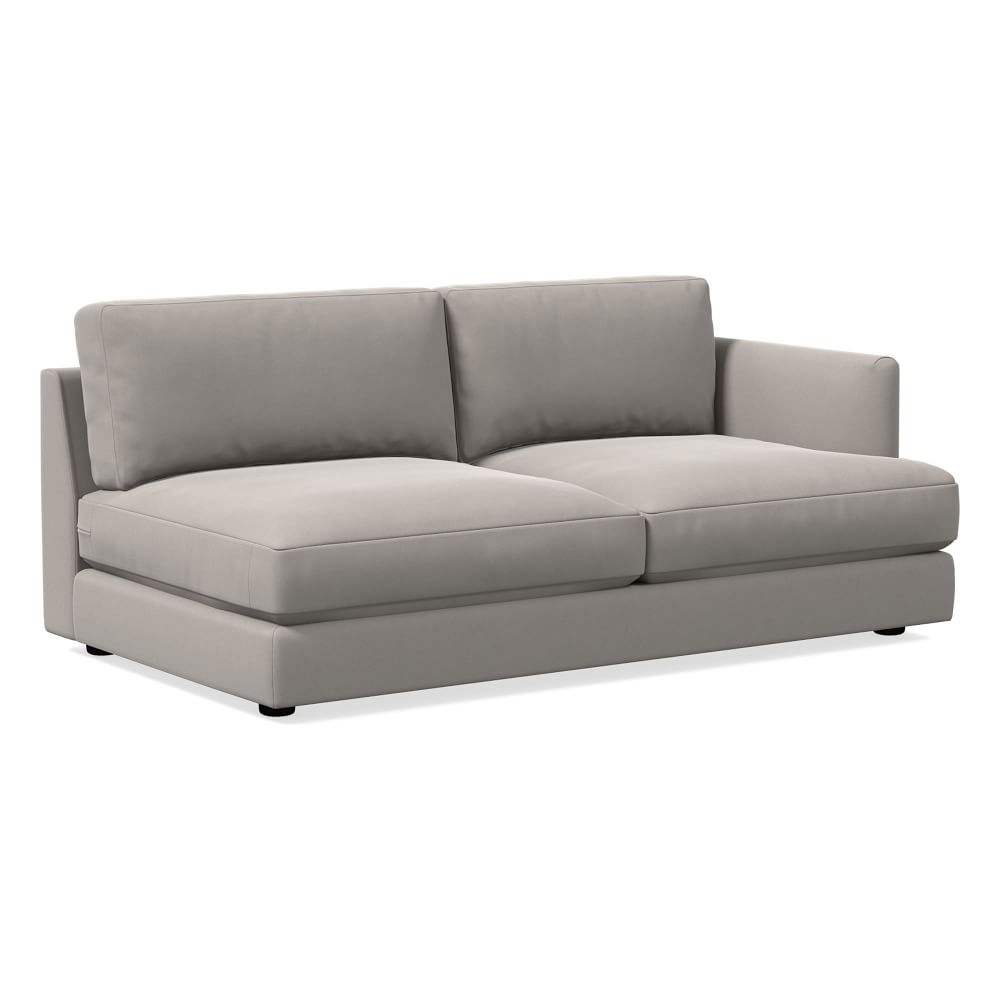 Haven Right Arm Sofa, Poly, Performance Velvet, Silver, Concealed Supports - Image 0