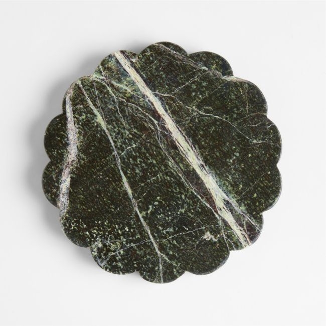 Green Scallop Marble Trivet by Laura Kim - Image 0
