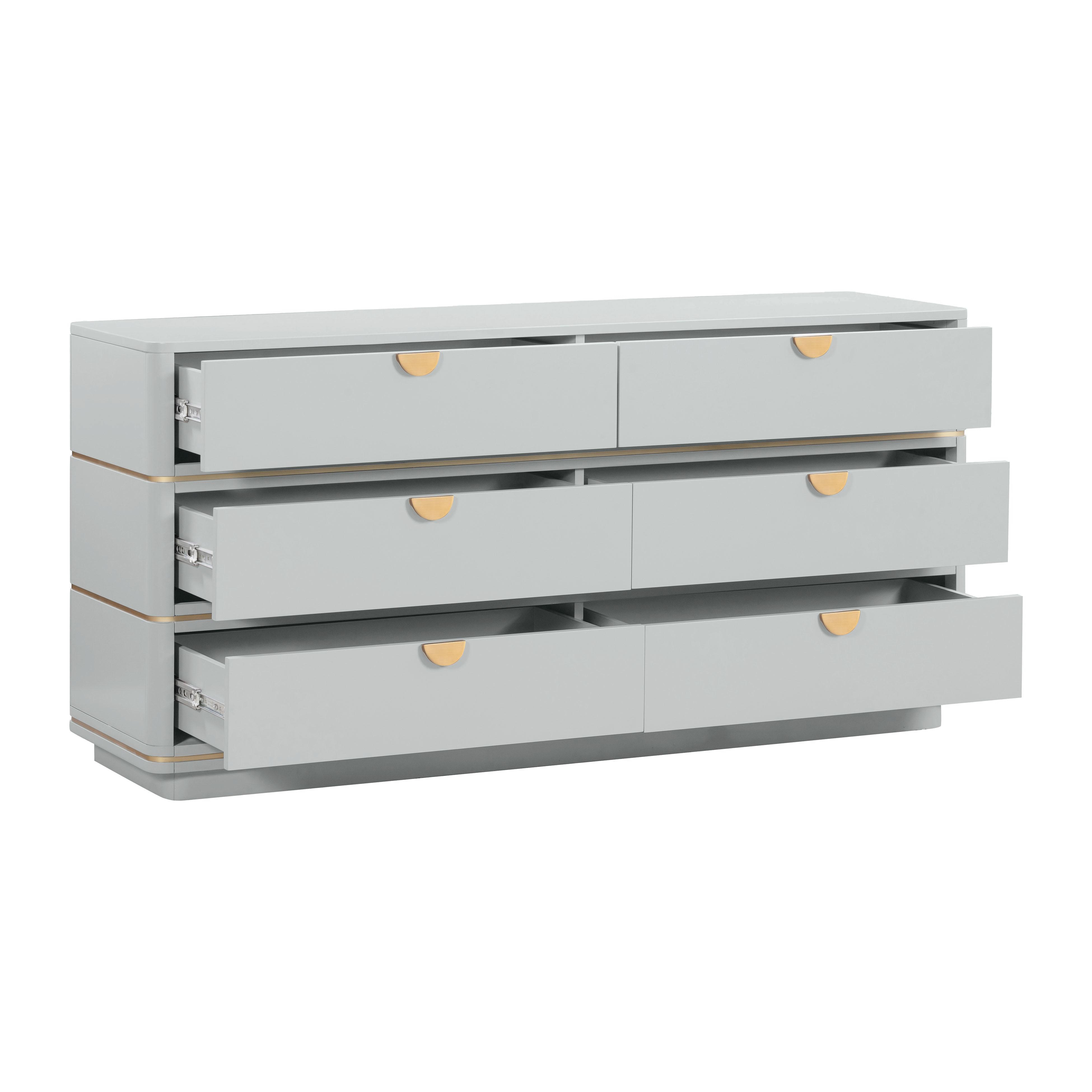 Julieta Grey 6 Drawer Dresser - Image 4