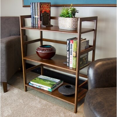 Coma 33.85" H x 27.5" W Solid Wood Etagere Bookcase - Image 0