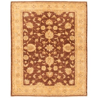 One-of-a-Kind Hand-Knotted New Age Chobi Finest Dark Brown 5'3" x 6'8" Wool Area Rug - Image 0