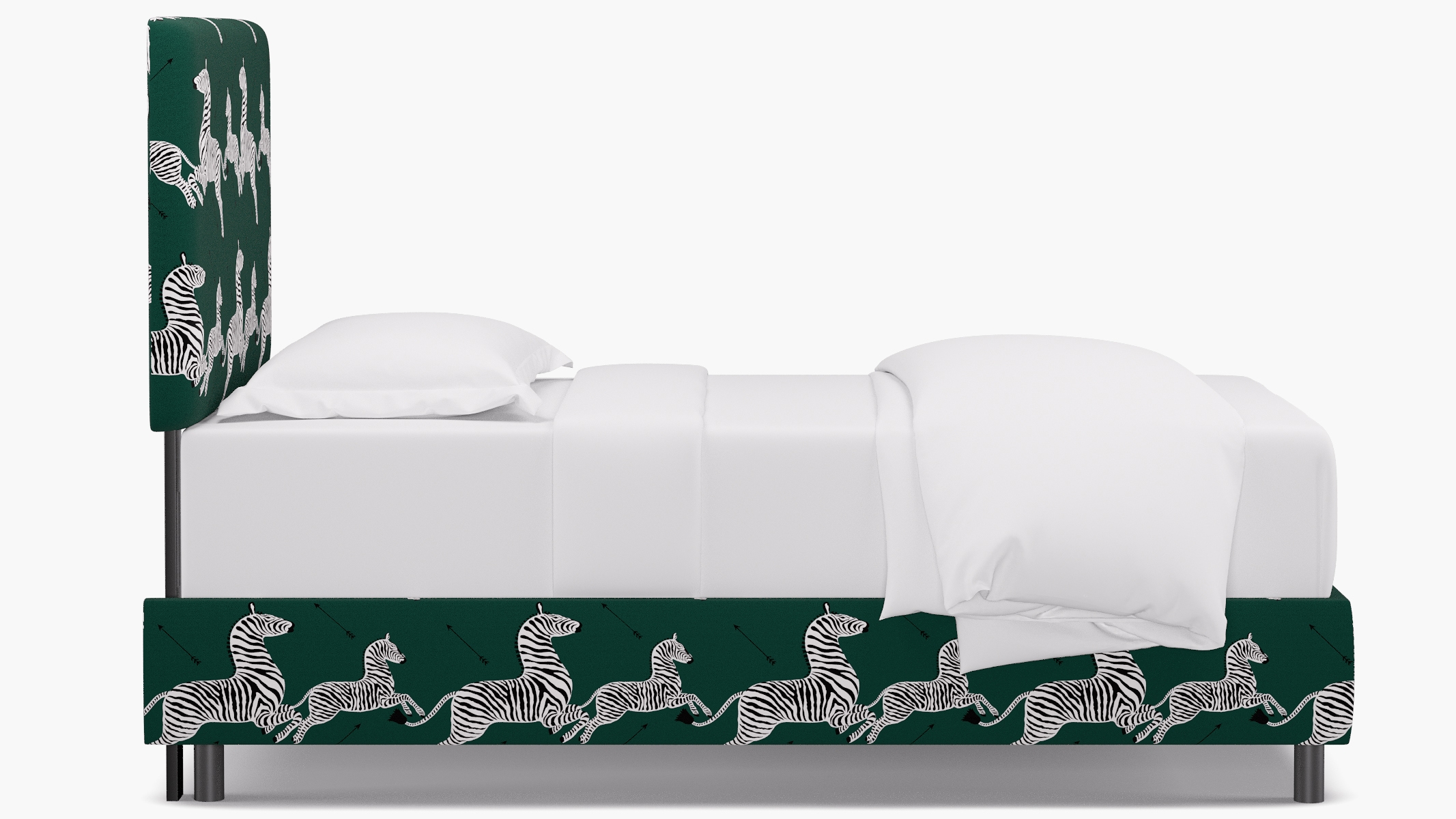 Square Back Bed, Emerald Zebra, Twin - Image 2