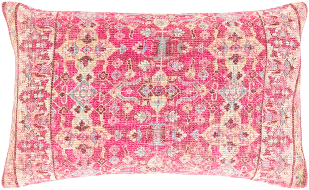 Azariah Lumbar Pillow Cover, 22" x 14", Pink - Image 0