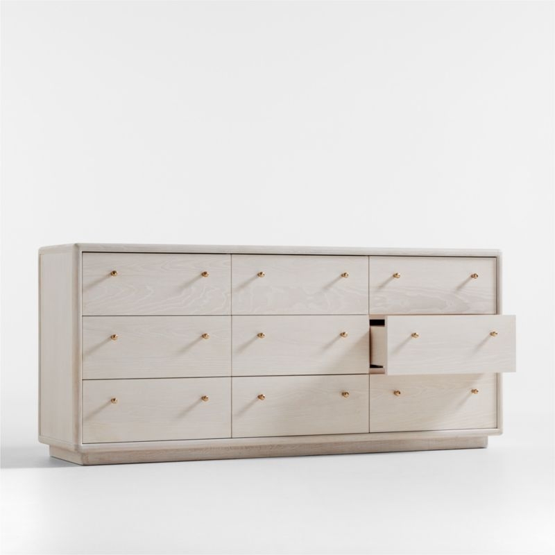 Lafayette 72" Whitewashed Wood 9-Drawer Dresser - Image 1