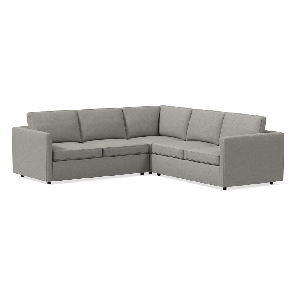 Harris 105" Multi Seat 3-Piece L-Shaped Sectional, Standard Depth, Twill, Silver - Image 0