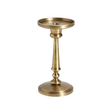 Booker Pillar Candleholder, Medium, 8.75"H - Brass - Image 4