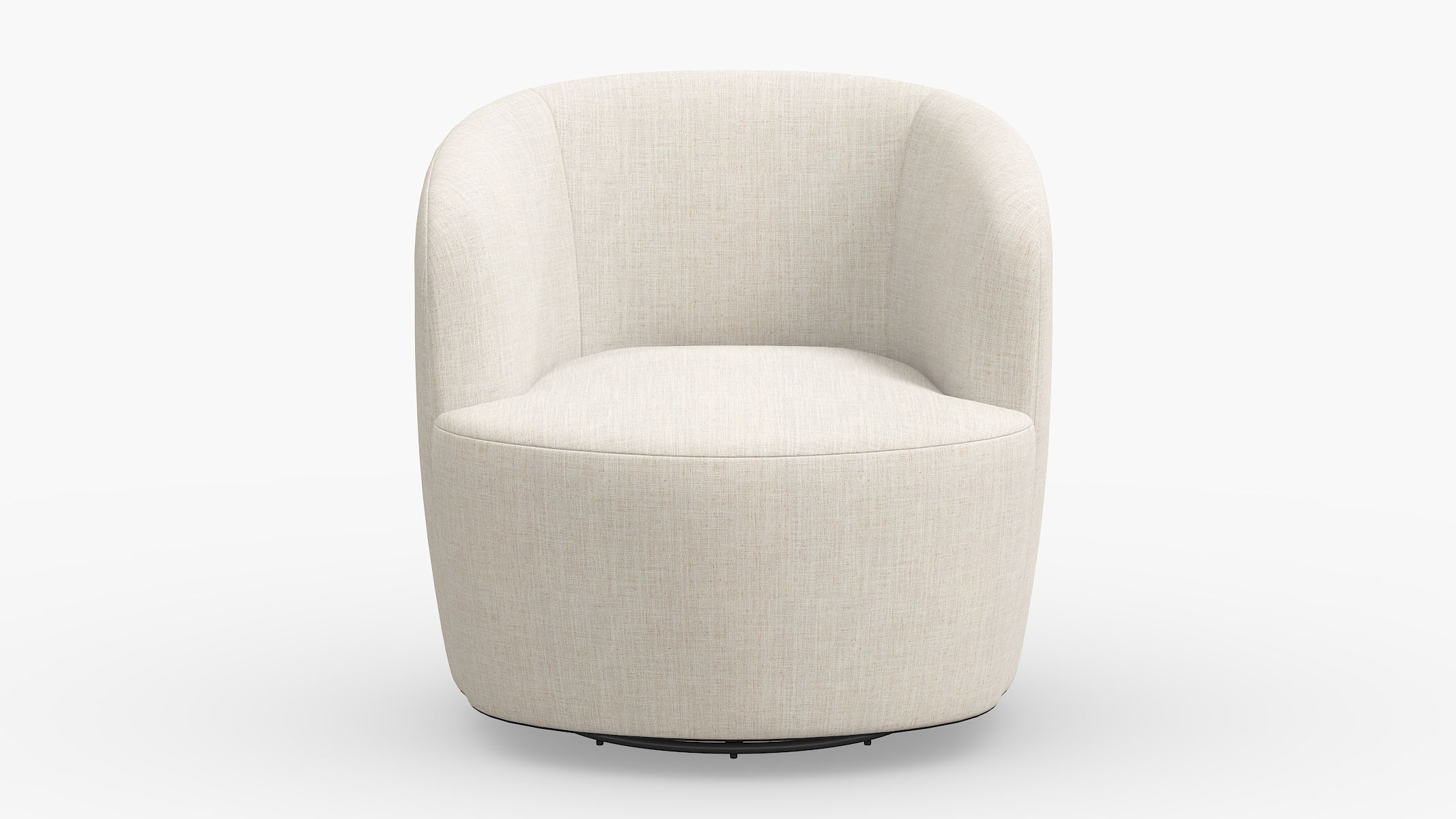 Tub Swivel Chair, Talc Everyday Linen - Image 1