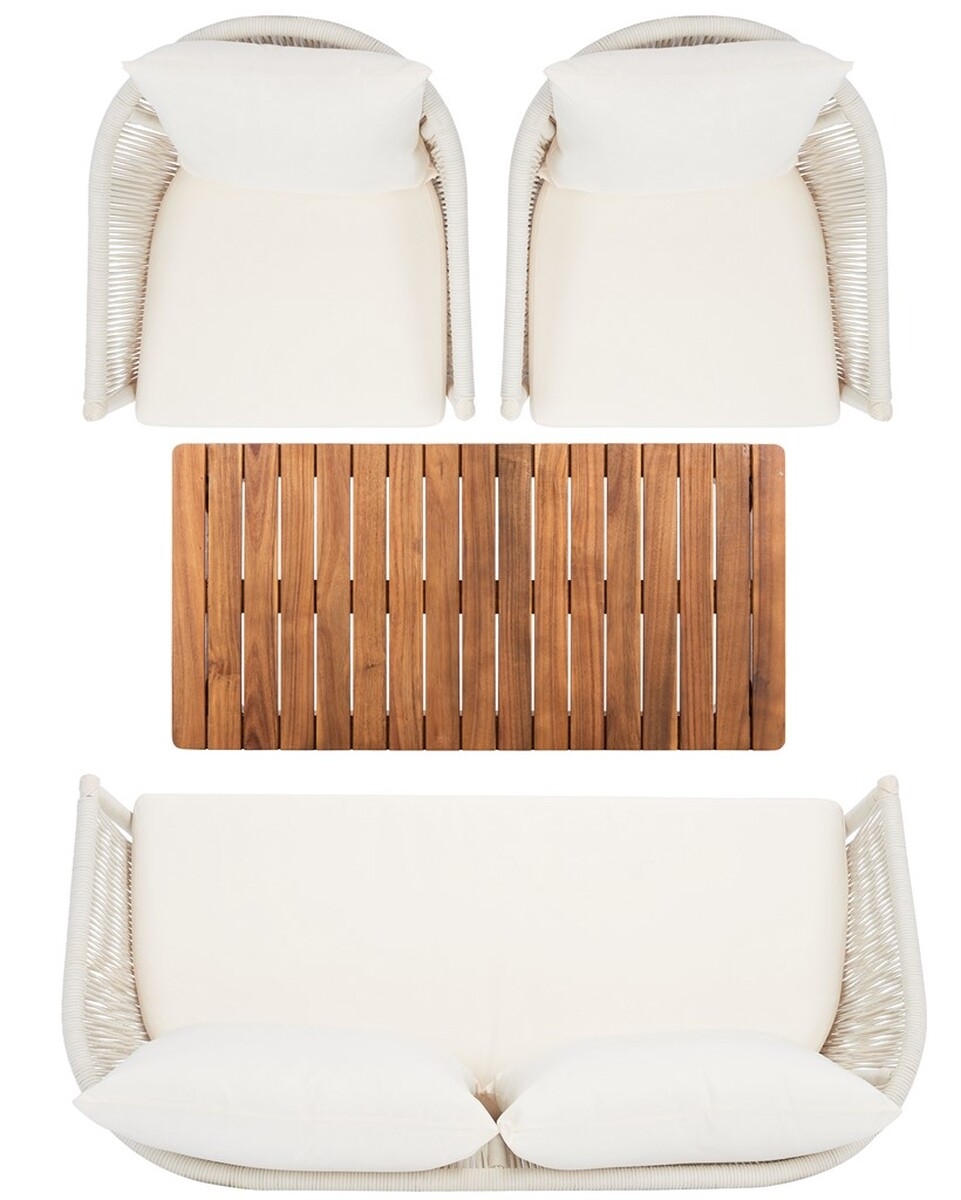 Velso 4 Pc Living Set - Beige/Beige - Safavieh - Image 6