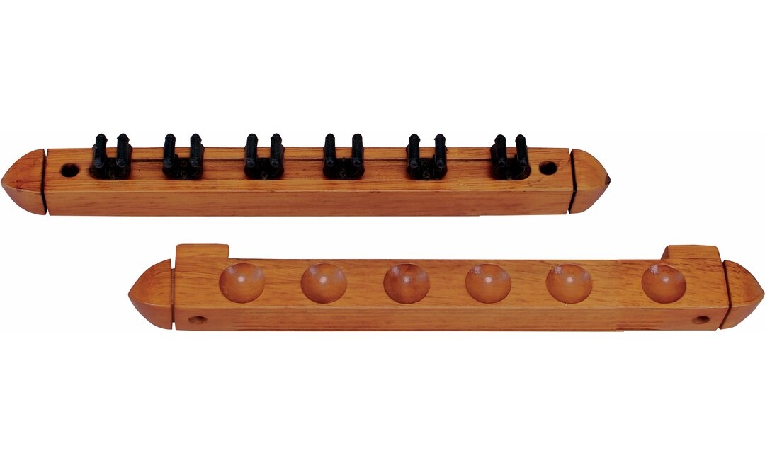 Cuestix Standard 6 Pool Cue Wall Rack with Clips - Image 0