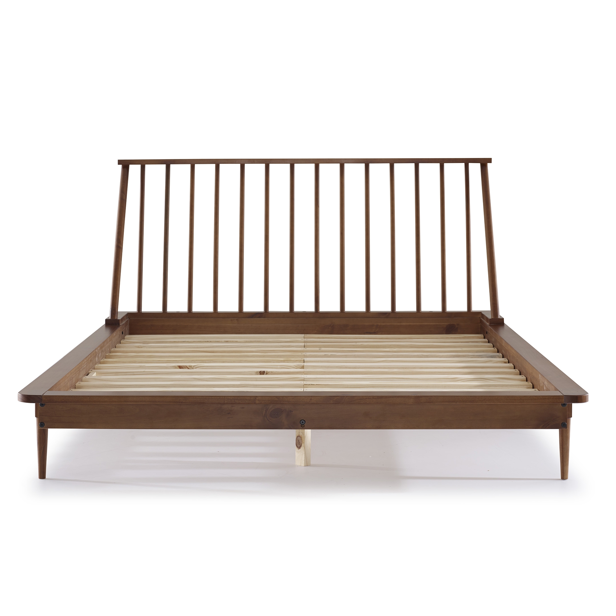 Modern Wood Queen Spindle Bed - Caramel - Image 1