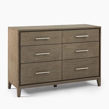 Rena 6-Drawer Dresser, Livingston, Brushed Nickel - Image 0