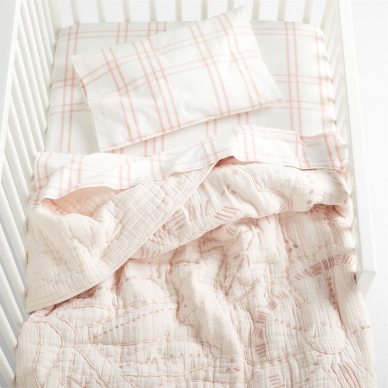 Paquita Pink Floral Baby Crib Quilt - Image 4