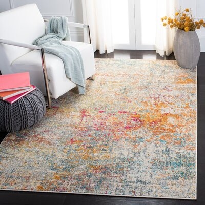 Abingt Abstract Gray/Turquoise Area Rug - Image 0