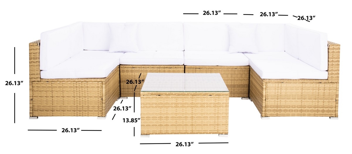 Diona Living Set - Natural/White - Safavieh - Image 7