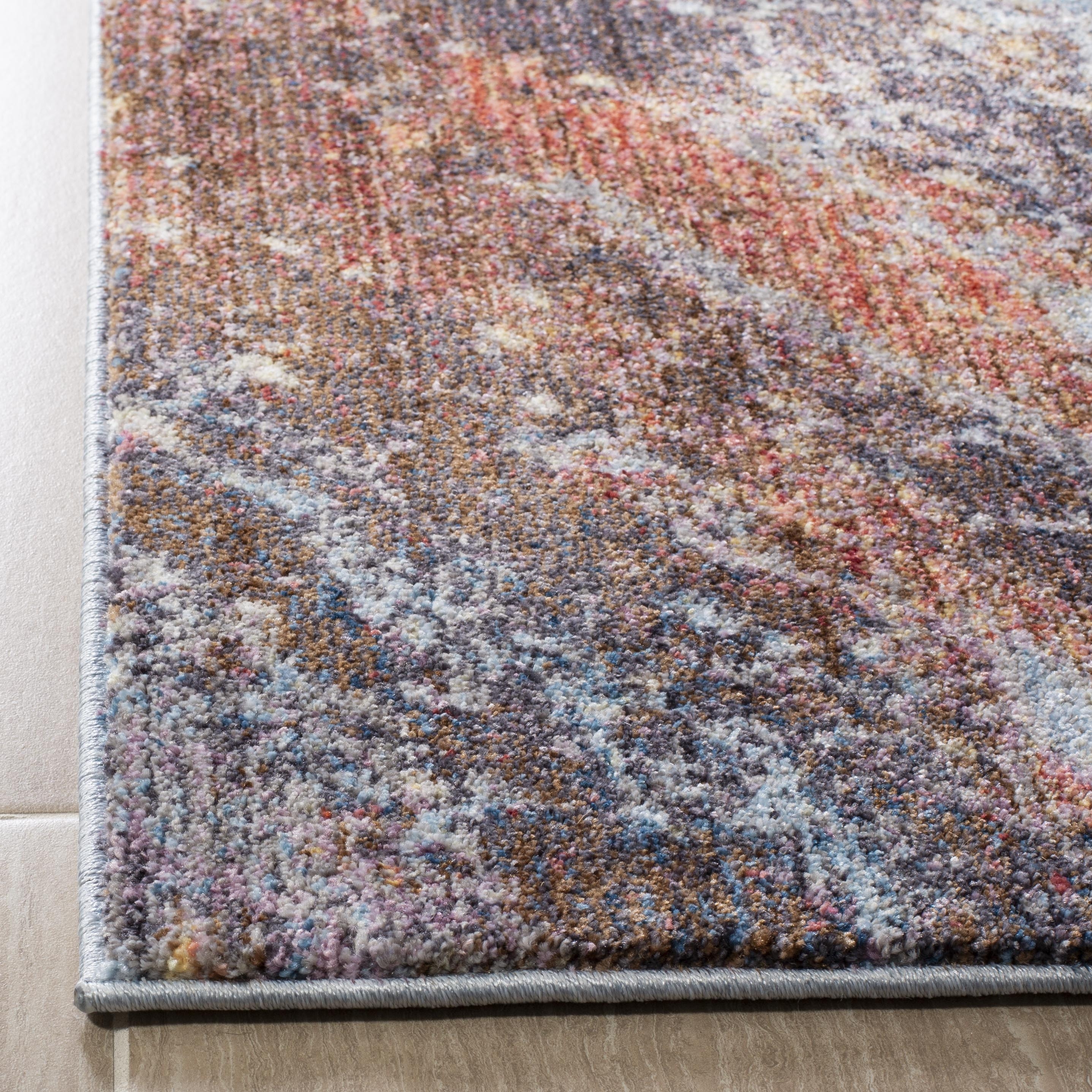 Arlo Home Woven Area Rug, MNY617D, Red/Multi,  7' X 7' Square - Image 1