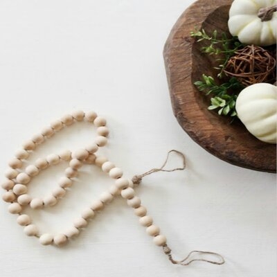 Beads Garland Practical Delicate Polished Nordic Wooden Beads Pendant For Living Room - Image 1