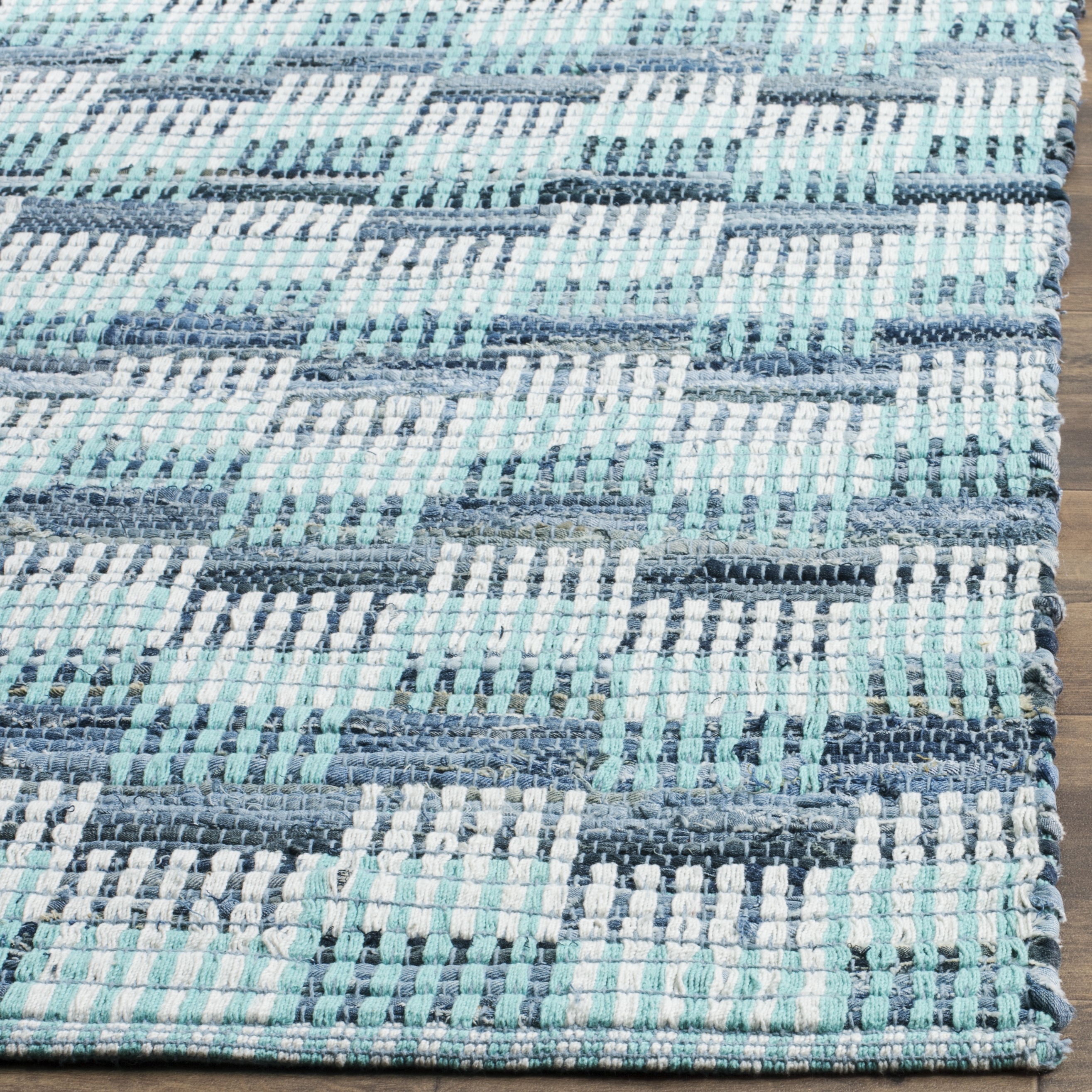 Arlo Home Hand Woven Area Rug, MTK121C, Turquoise/Multi,  9' X 12' - Image 1