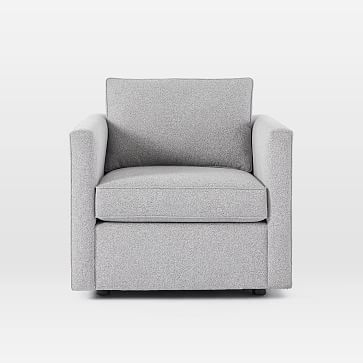 Harris Chair, Poly, Performance Coastal Linen, White, Concealed Supports - Image 2