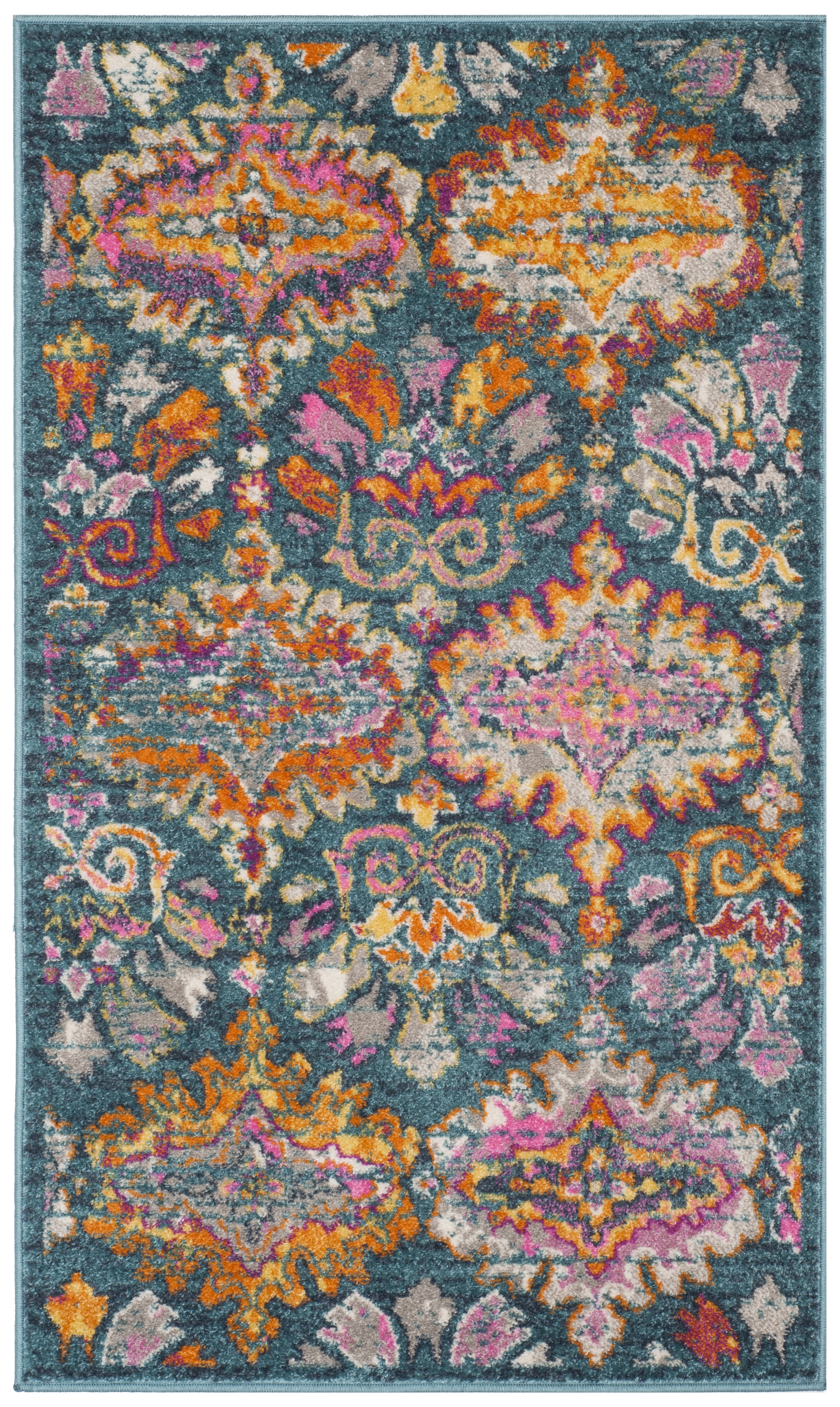 Arlo Home Woven Area Rug, MAD144A, Blue/Orange,  3' X 5' - Image 0