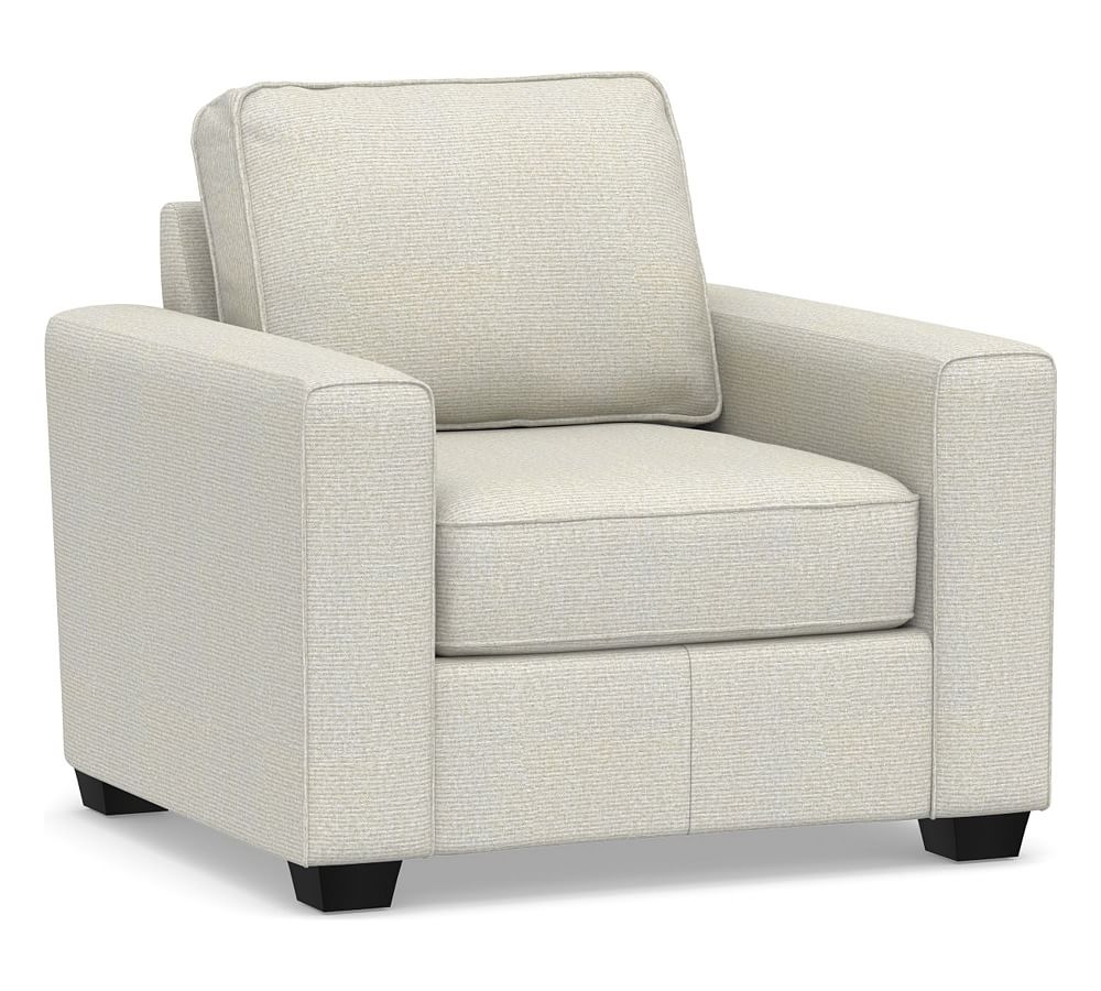 SoMa Fremont Square Arm Upholstered Armchair, Polyester Wrapped Cushions, Performance Heathered Basketweave Dove - Image 0