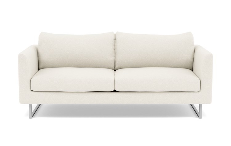 Owens Sofa with White Cirrus Fabric and Chrome Plated legs - Image 0