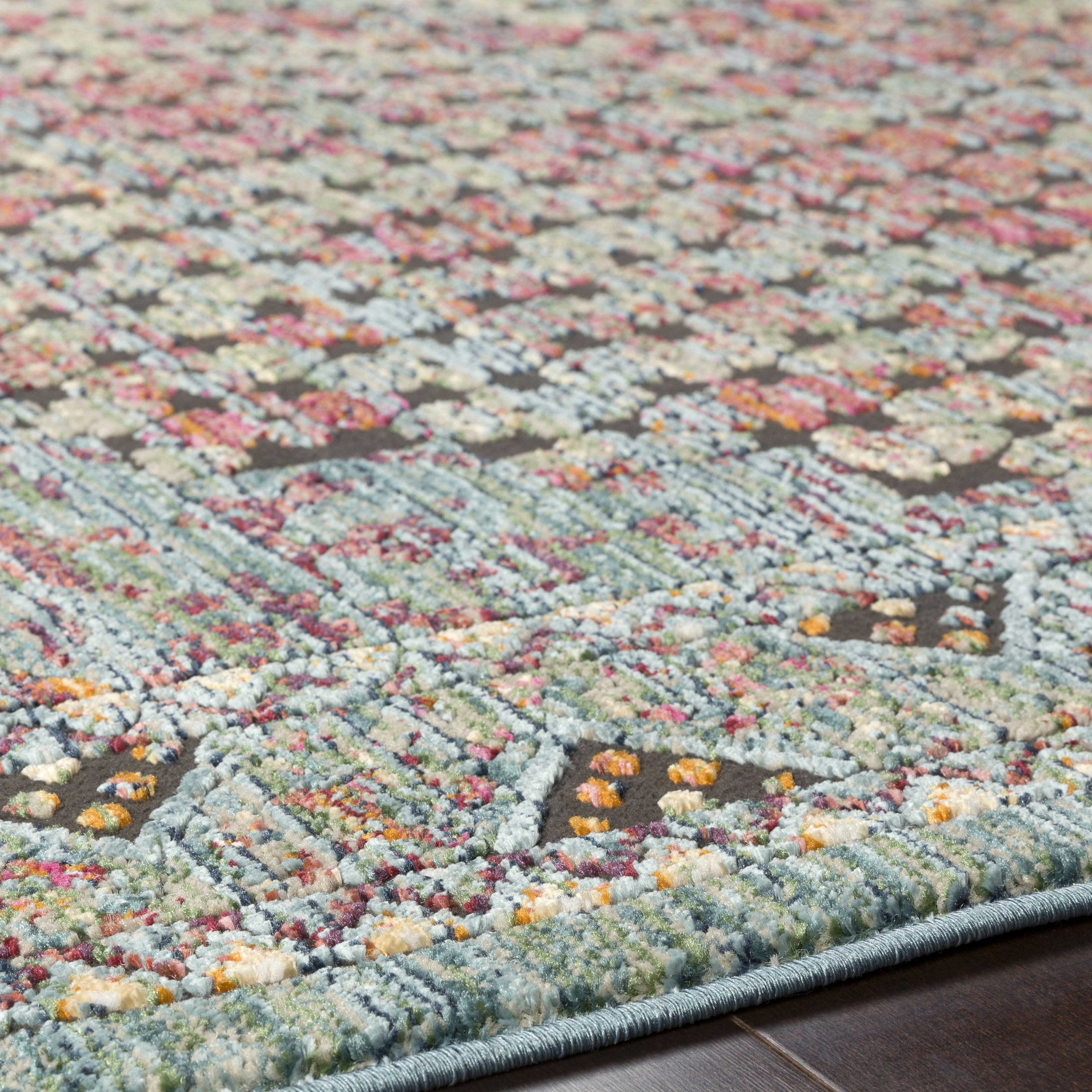 Herati Blue Indoor 2' x 2'11" Machine Woven Rug - Image 3