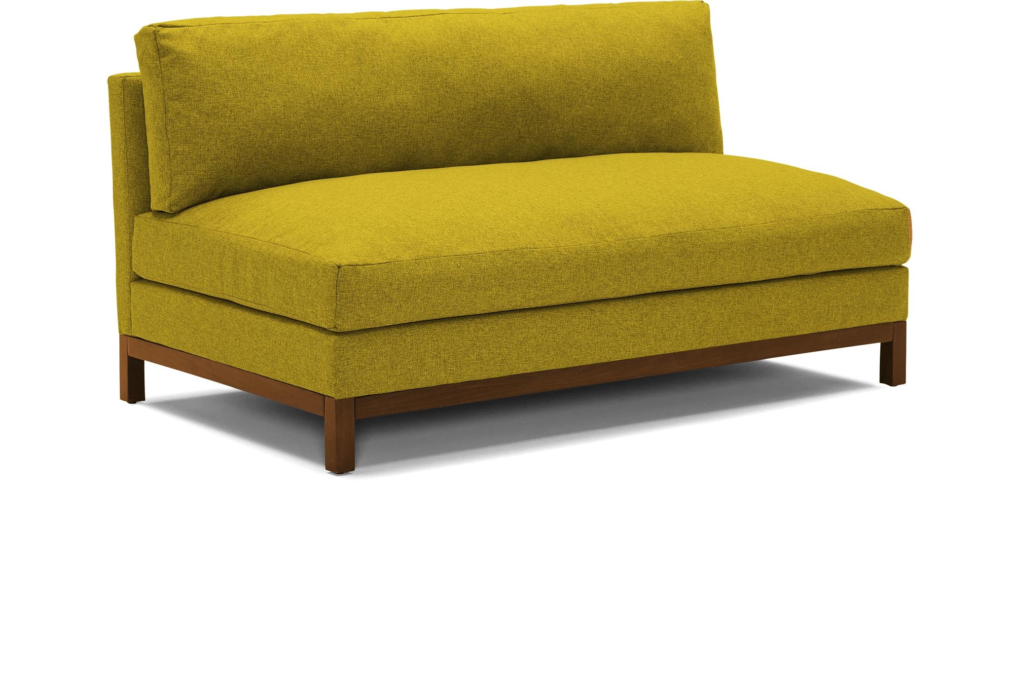 Yellow Arwen Mid Century Modern Armless Sofa - Bloke Goldenrod - Mocha - Image 1