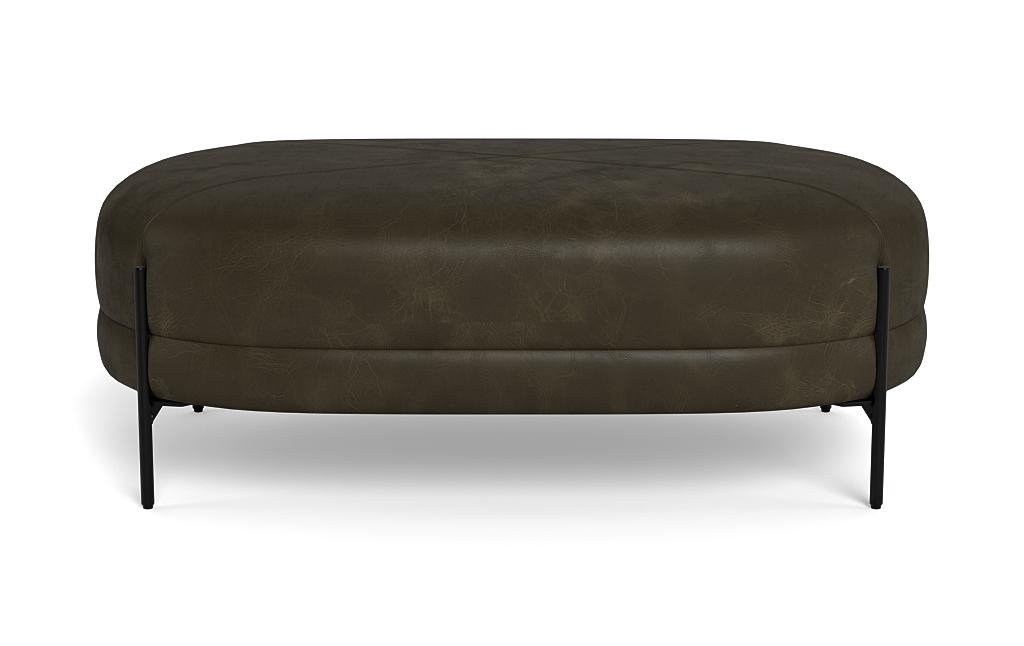 Fiona Leather Ottoman - Image 0