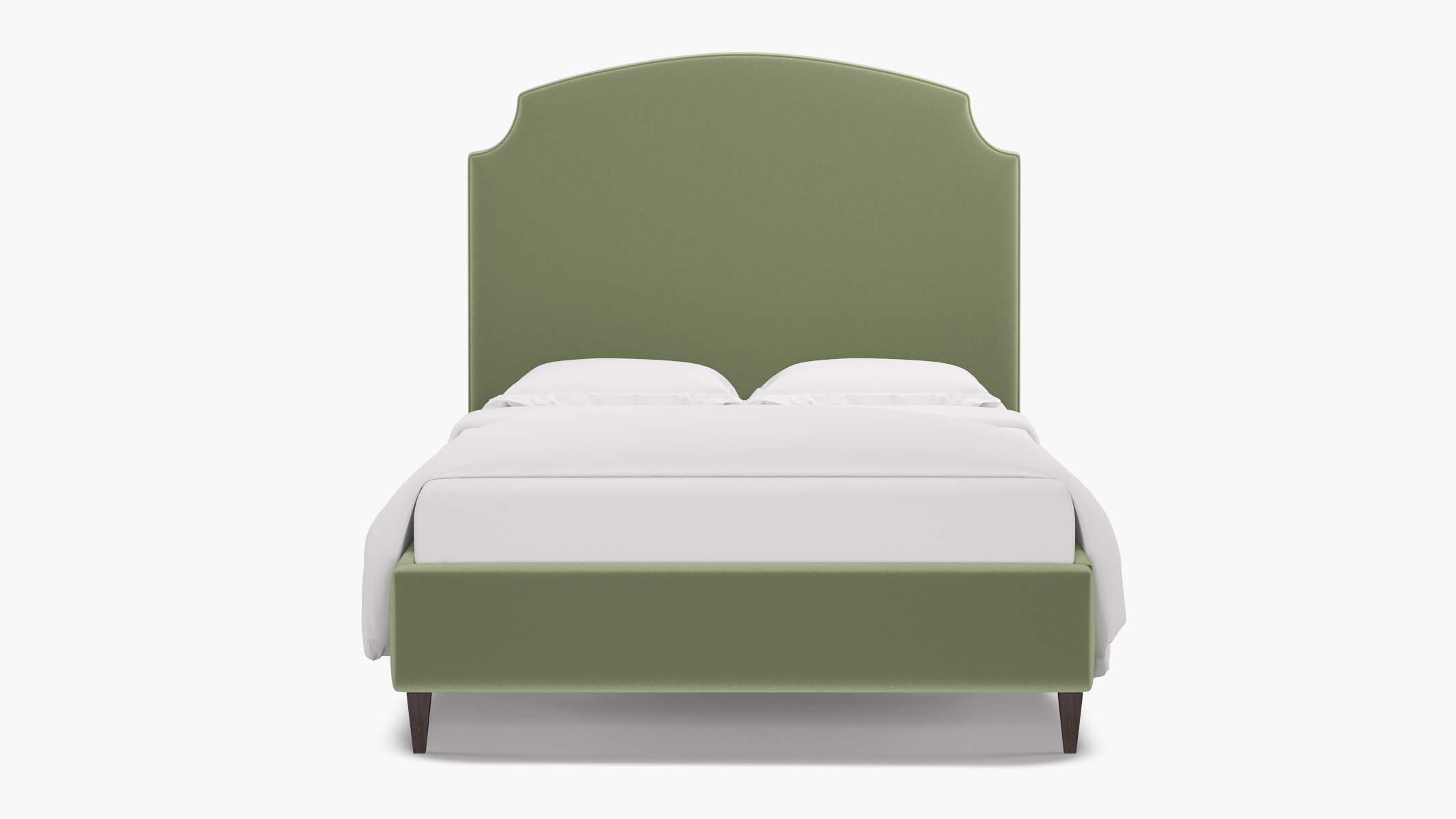 Cove Bed, Celadon Performance Plush Velvet, Espresso Square Tapered Leg, Full - Image 0