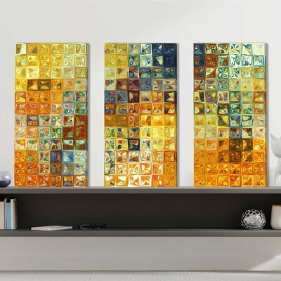 "Tile Art No.6 2012" By Mark Lawrence 3 Piece Graphic Print Set On Canvas - Image 0