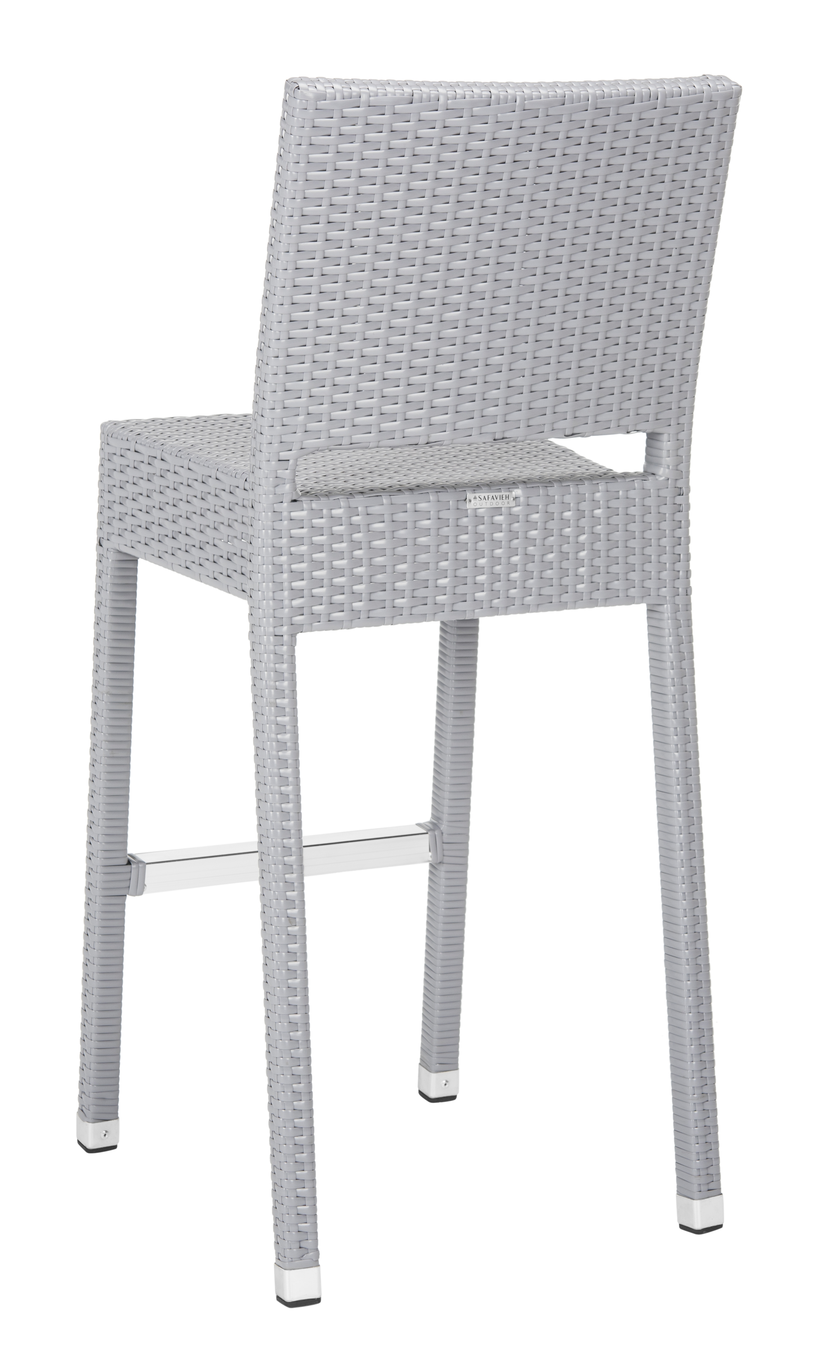 Bethel Indoor-Outdoor Bar Stool - Grey - Safavieh - Image 4