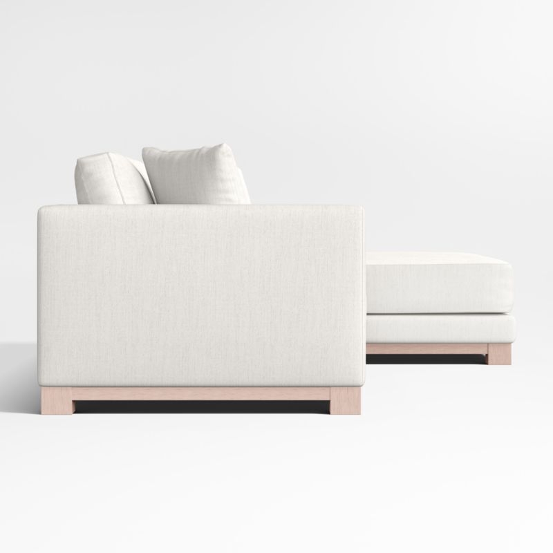Gather Deep Wood Base Bench 2-Piece Chaise Sectional Sofa - Image 9