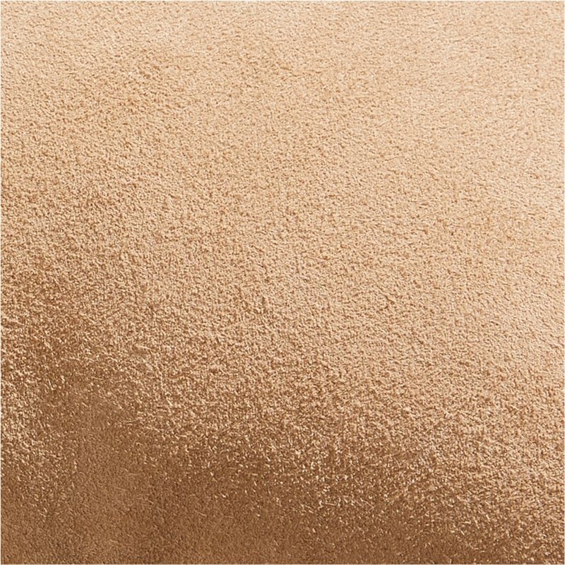 Hyde Pieced Suede 23x23 Camel Tan Throw Pillow with Feather Insert - Image 4