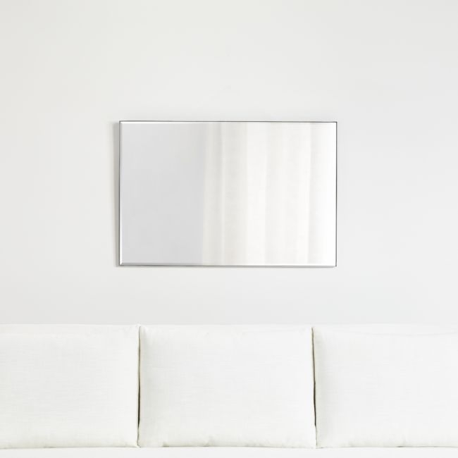 Edge Medium Silver Rectangle Vanity Mirror 24"x36" - Image 0