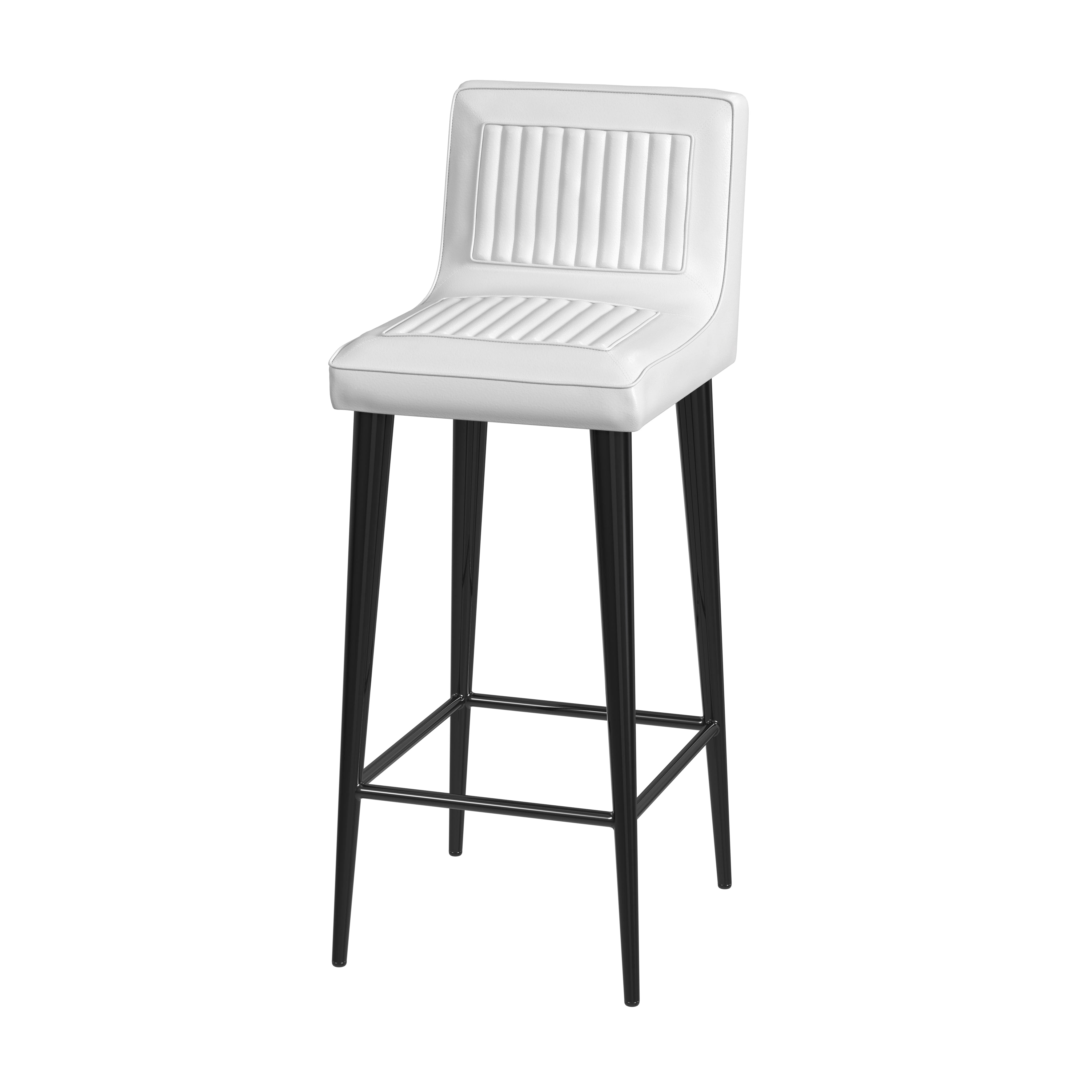 Maxwell White Leather Bar Stool - Image 0