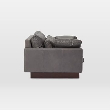 Harmony 82" Multi-Seat Sofa, Standard Depth, Vegan Leather, Saddle, Dark Walnut - Image 3