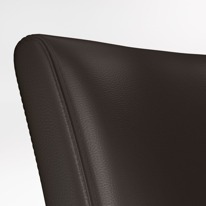 Lowe Chocolate Leather Dining Chair with Ebony Wood Legs - Image 4