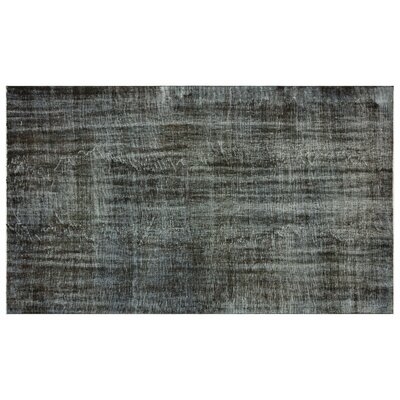 One-of-a-Kind Mansell Hand-Knotted 1960s Turkish Black 5'9" x 9'9" Area Rug - Image 0