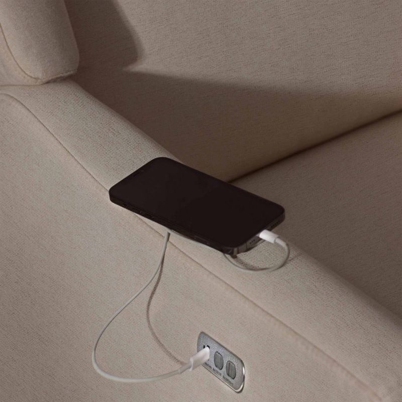 Babyletto Kiwi Plus Beach Tan Nursery Electronic Swivel Glider Power Recliner with Adjustable Headrest - Image 2