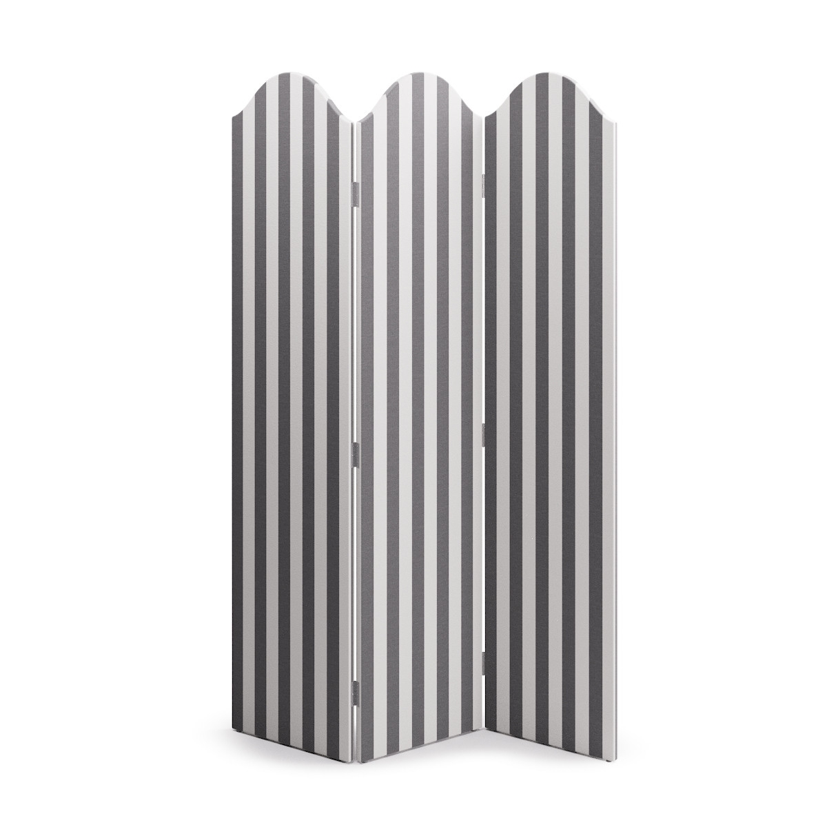 Scalloped Screen | Charcoal Cabana Stripe - Image 0