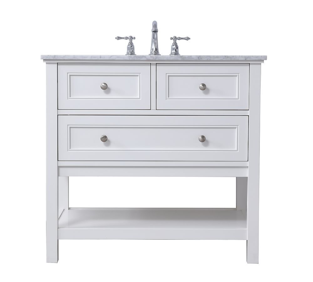 White Taryn Single Sink Vanity, 36" - Image 0
