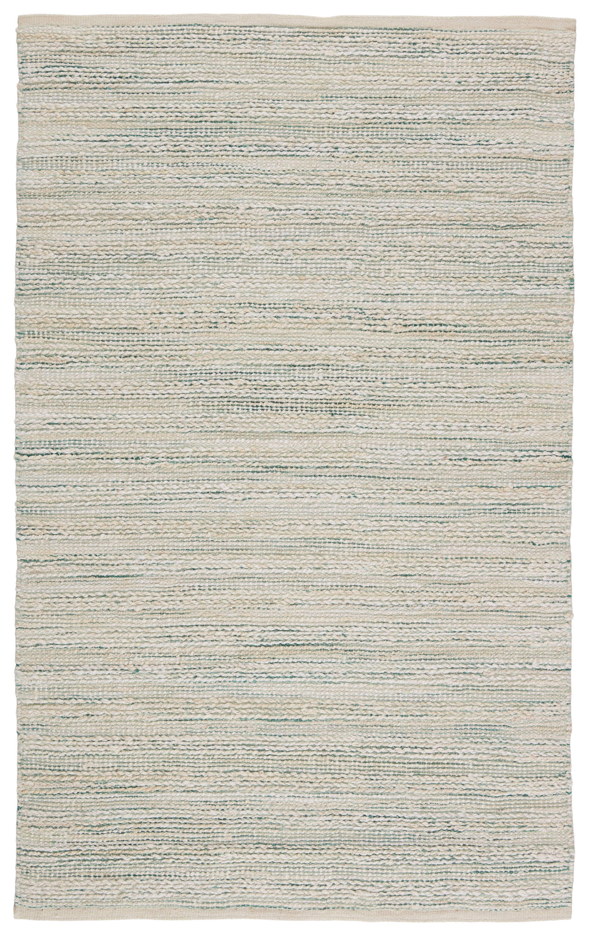 Canterbury Natural Stripe White/ Turquoise Area Rug (8' X 10') - Image 0