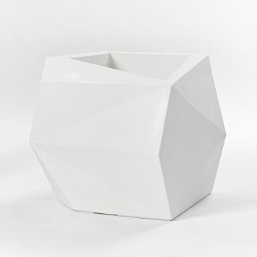 Origami Planter, 23", White - Image 3