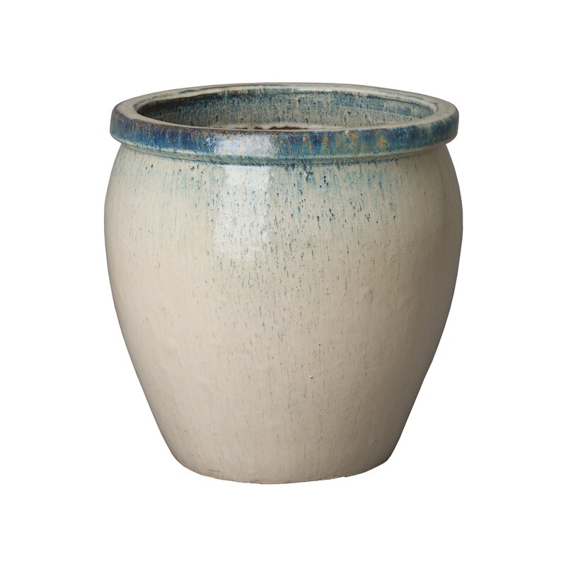 Kenedy Clay Pot Planter Color: White, Size: 19" H x 19" W x 19" D - Image 0