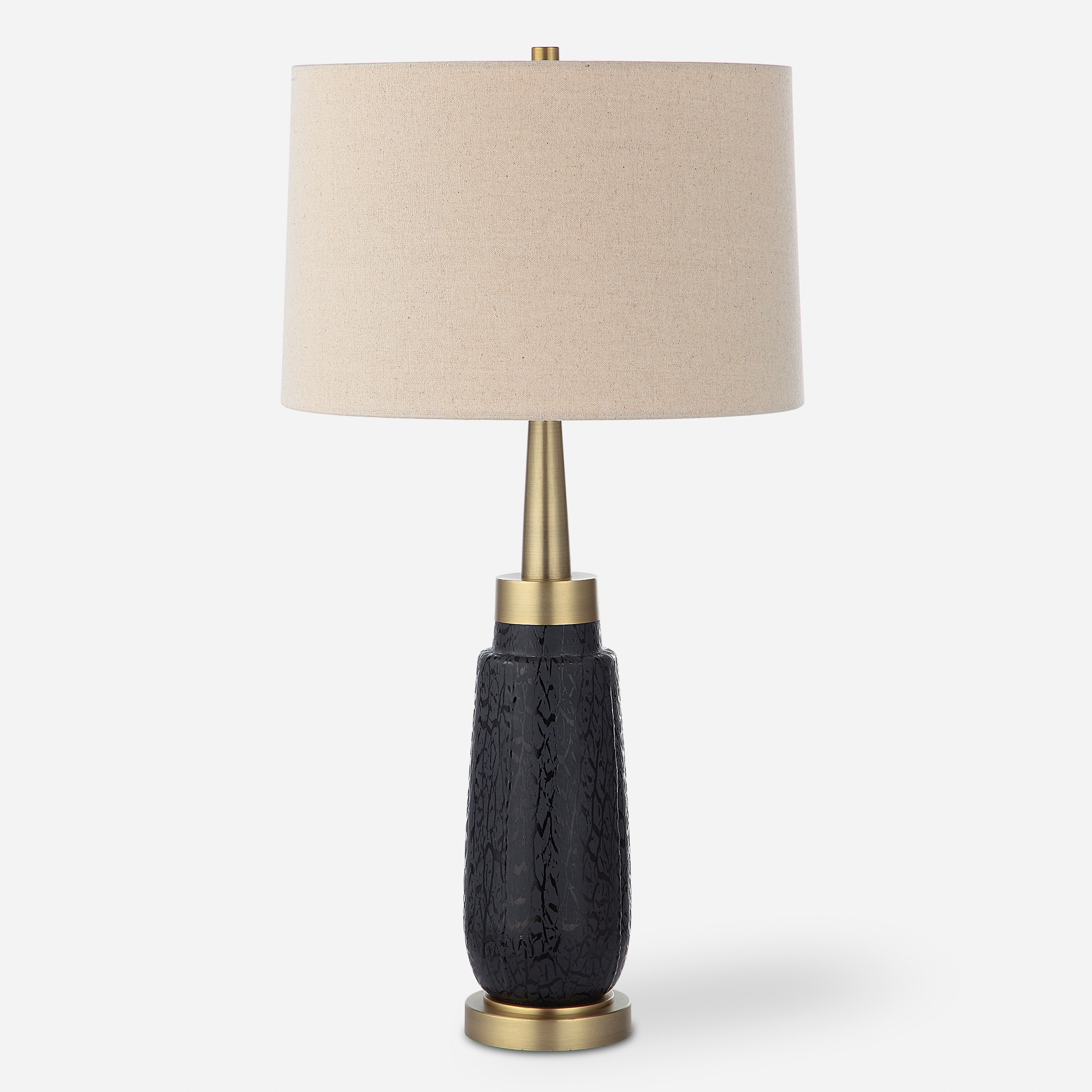 Spyglass Black Wood Grain Table Lamp - Image 0