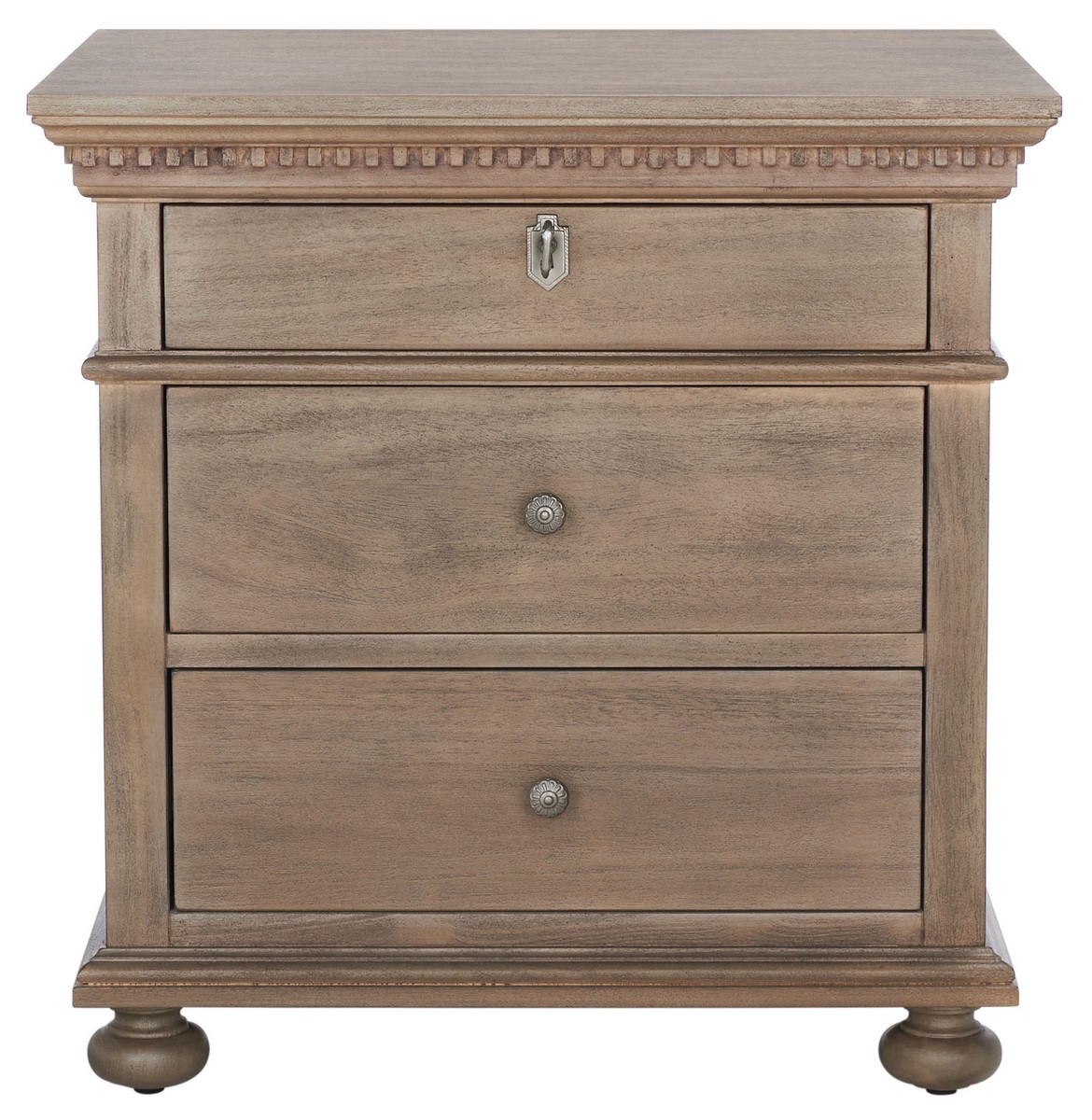 Allisyn 3 Drawer Wood Nightstand - Light Brown - Image 0