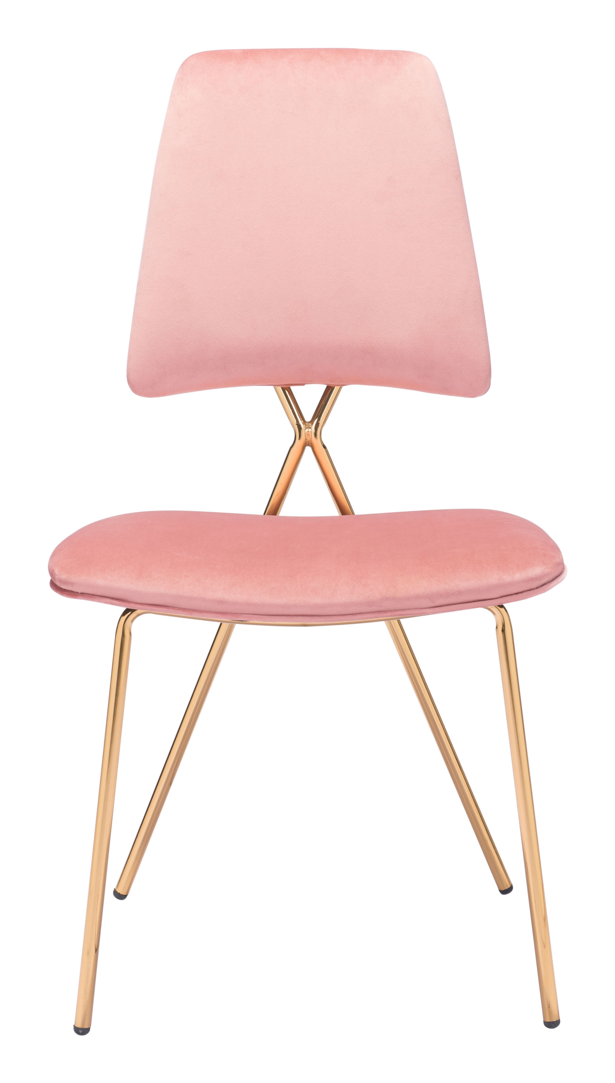 Chloe Dining Chair Pink & Gold (Set of 2) - Image 2