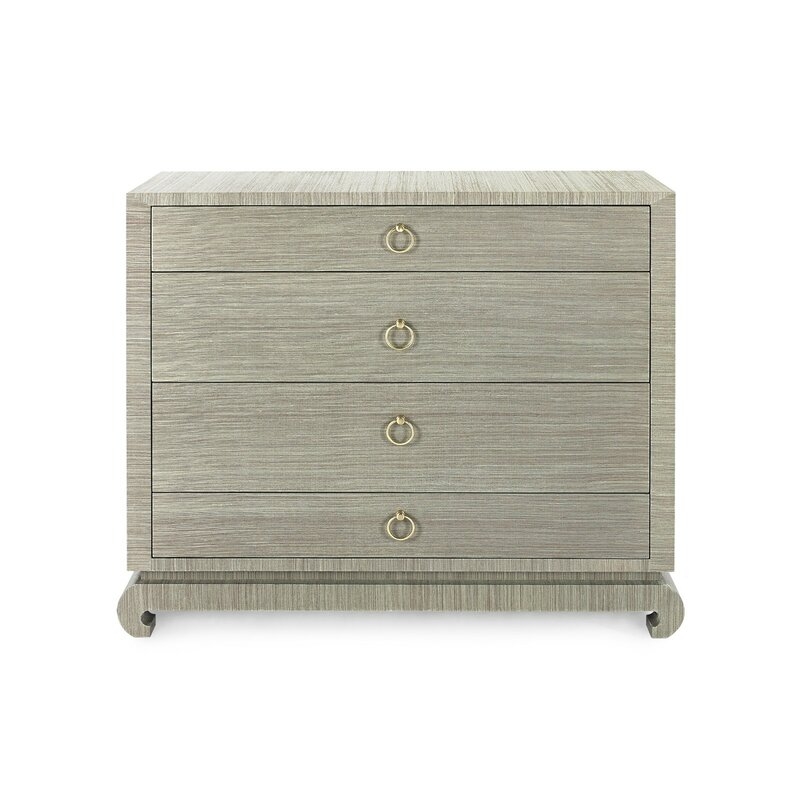 Villa & House (originally Bungalow 5) Ming Lacquered Grasscloth 4 - Drawer Accent Chest - Image 0