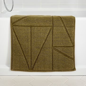 Organic Triangle Sculpted Bath Mat, Cedar, 20"x34" - Image 0